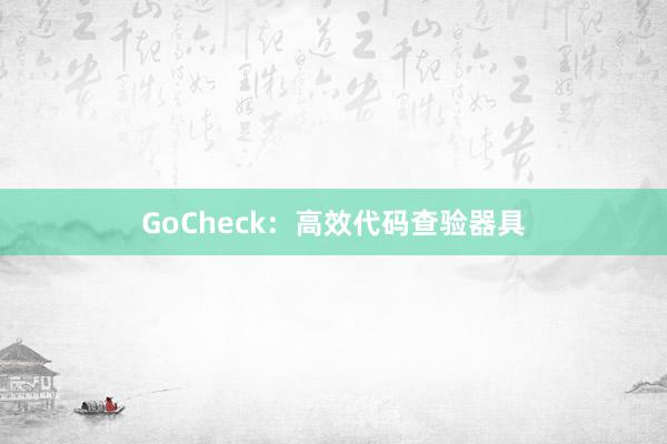 GoCheck：高效代码查验器具